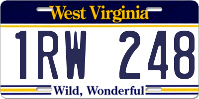 WV license plate 1RW248