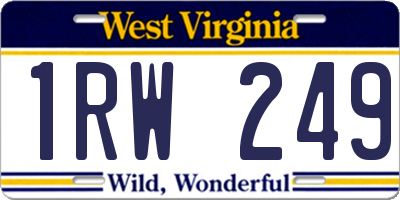 WV license plate 1RW249