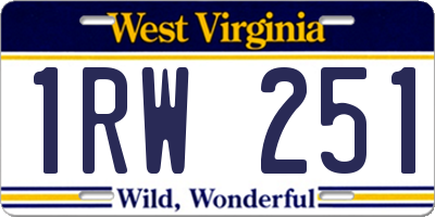 WV license plate 1RW251