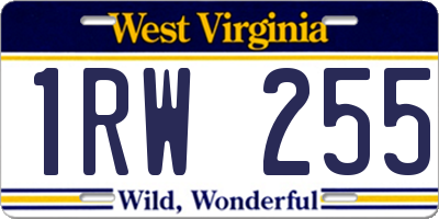 WV license plate 1RW255
