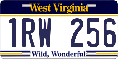 WV license plate 1RW256