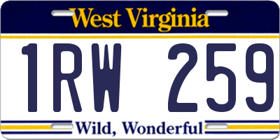 WV license plate 1RW259