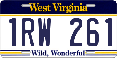 WV license plate 1RW261