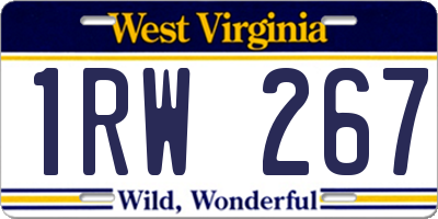 WV license plate 1RW267