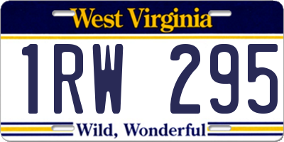 WV license plate 1RW295