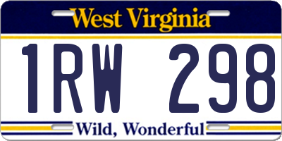 WV license plate 1RW298