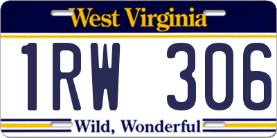 WV license plate 1RW306