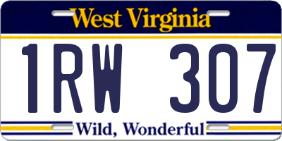 WV license plate 1RW307