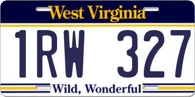 WV license plate 1RW327
