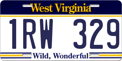 WV license plate 1RW329