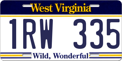 WV license plate 1RW335