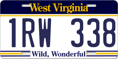 WV license plate 1RW338