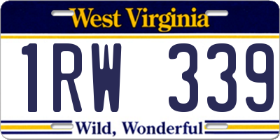 WV license plate 1RW339