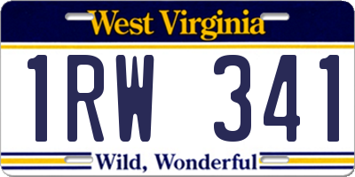 WV license plate 1RW341