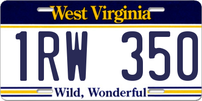 WV license plate 1RW350