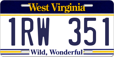 WV license plate 1RW351