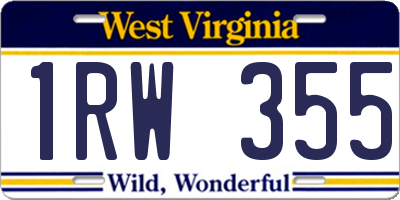 WV license plate 1RW355