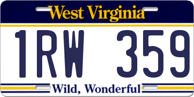 WV license plate 1RW359