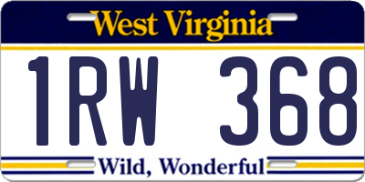 WV license plate 1RW368