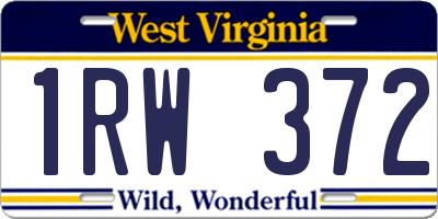WV license plate 1RW372