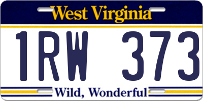 WV license plate 1RW373