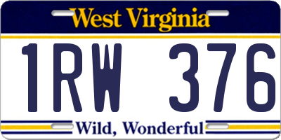WV license plate 1RW376