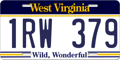 WV license plate 1RW379
