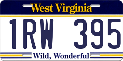 WV license plate 1RW395