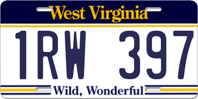 WV license plate 1RW397