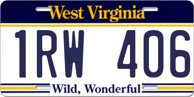 WV license plate 1RW406