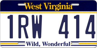 WV license plate 1RW414