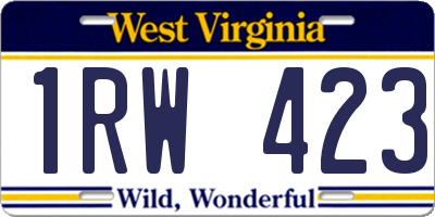 WV license plate 1RW423