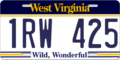 WV license plate 1RW425