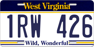 WV license plate 1RW426