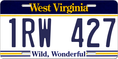 WV license plate 1RW427