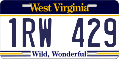 WV license plate 1RW429