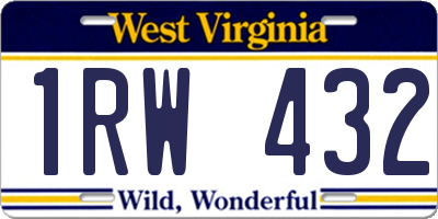 WV license plate 1RW432