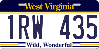 WV license plate 1RW435