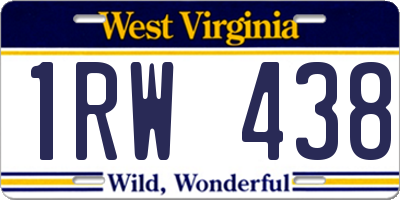 WV license plate 1RW438