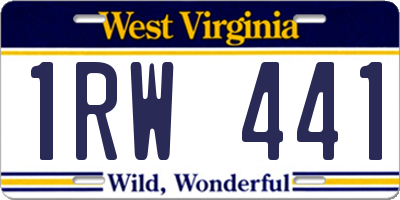 WV license plate 1RW441