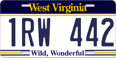 WV license plate 1RW442