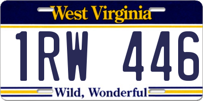 WV license plate 1RW446