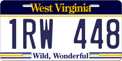 WV license plate 1RW448