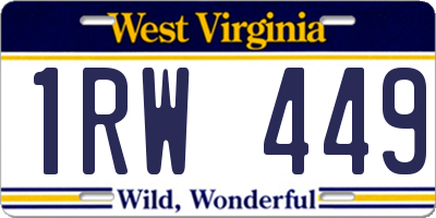 WV license plate 1RW449