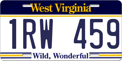 WV license plate 1RW459