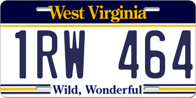 WV license plate 1RW464