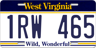 WV license plate 1RW465