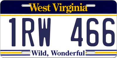 WV license plate 1RW466
