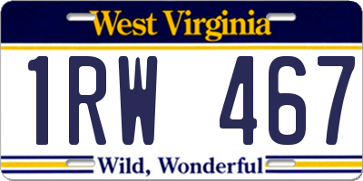 WV license plate 1RW467