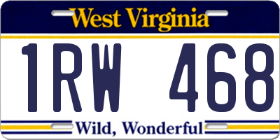WV license plate 1RW468